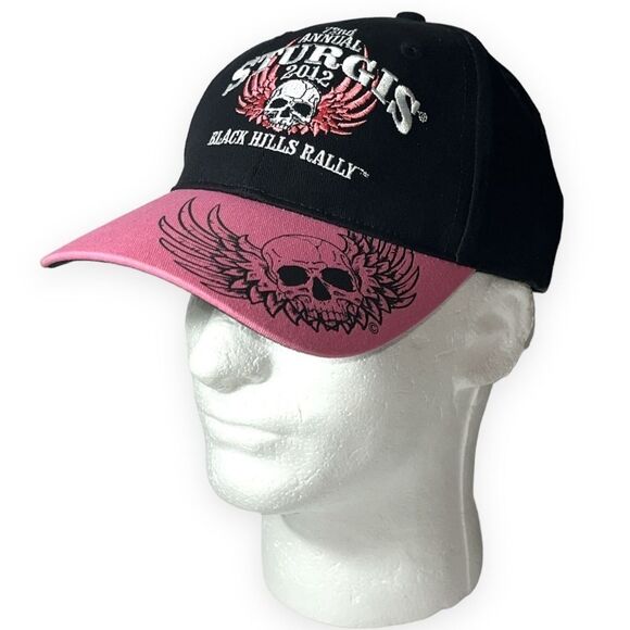 Sturgis 72nd Annual Hat Black Hills Rally 2012‎ Black and Pink Embroidered New